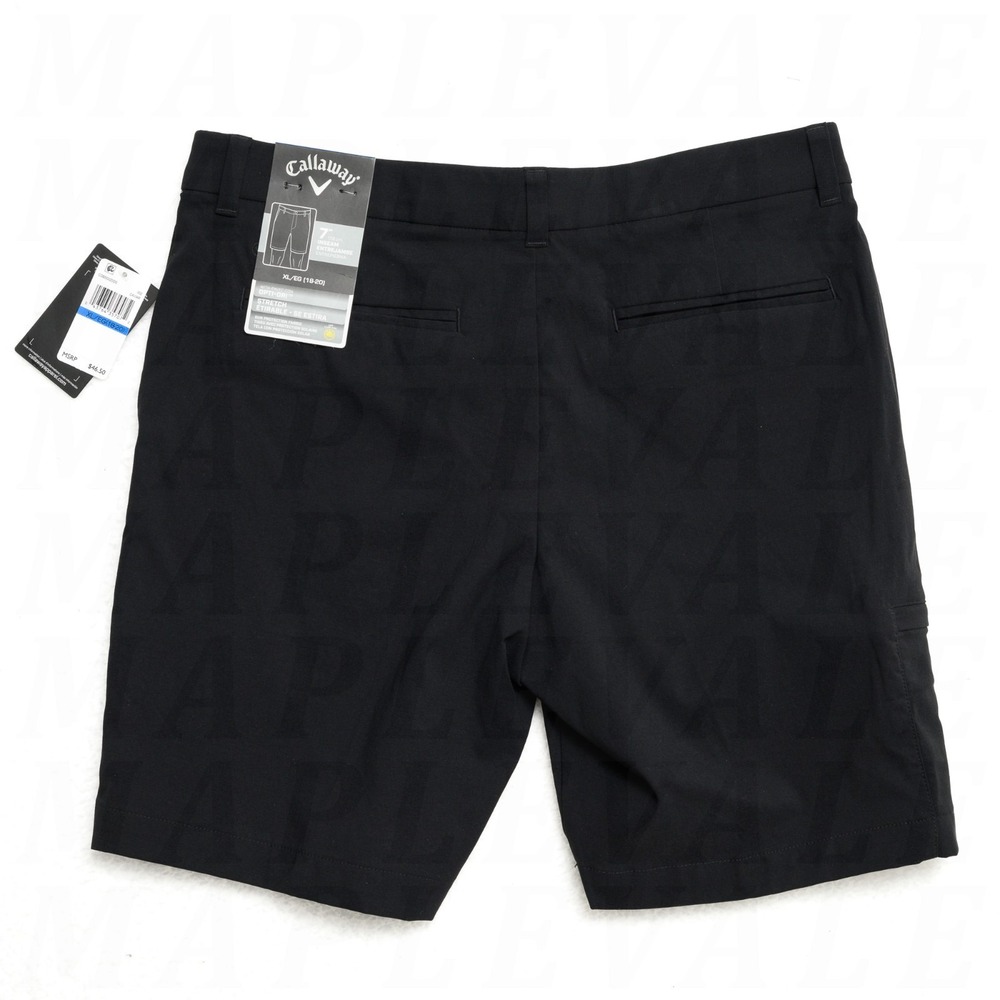 Callaway Boy's Sz XL (18-20) Opti-Dri Golf Shorts 7" Inseam Black Stretch NWT
